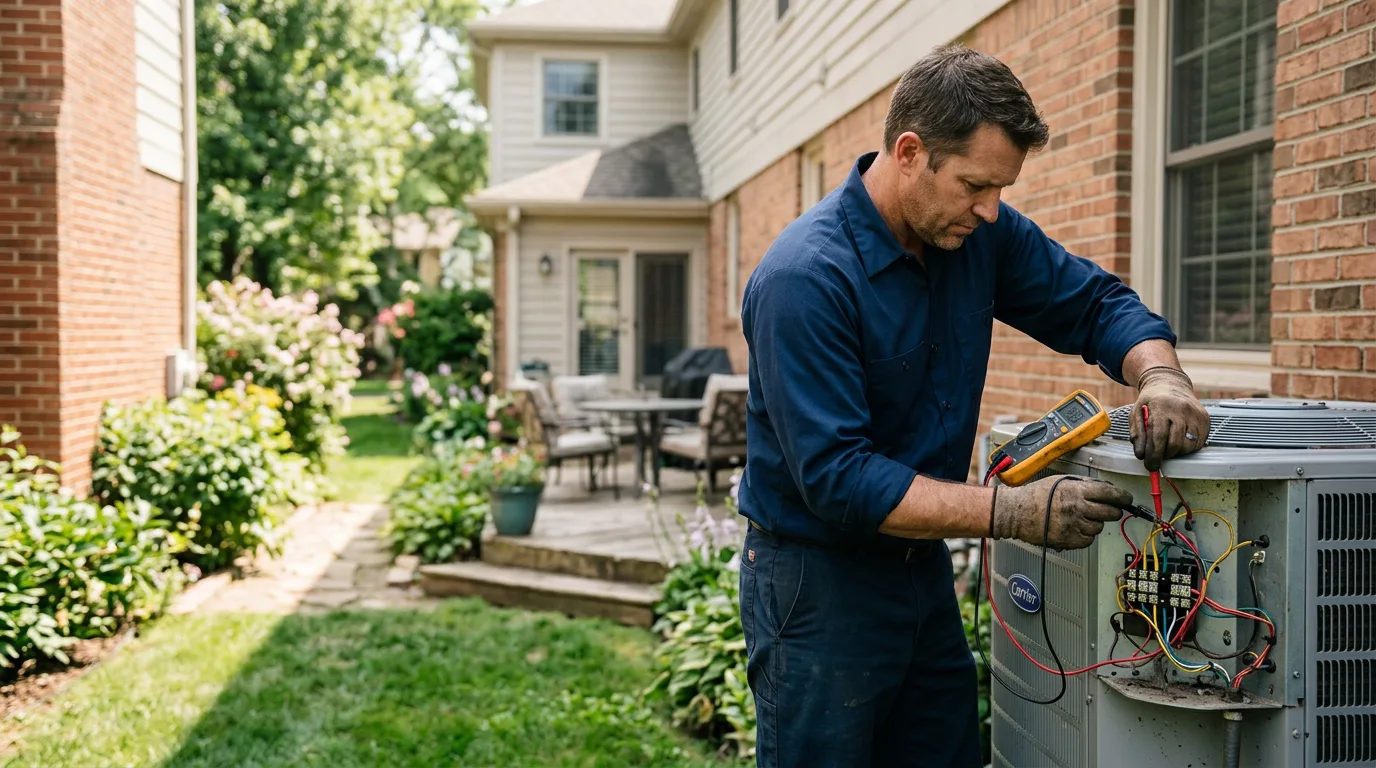 HVAC technician working near Johannesburg, MI